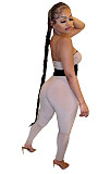 Lace Up Strapless Cut Out High Waist Tunic Jumpsuit MEM-88432