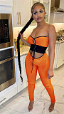 Lace Up Strapless Cut Out High Waist Tunic Jumpsuit MEM-88432