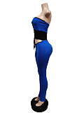 Lace Up Strapless Cut Out High Waist Tunic Jumpsuit MEM-88432