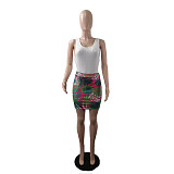 High Waist Mini Skirt and Knit Bodysuit Matching Set CHY-1362