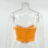 Chic Strapless Streetwear Bustier Y2K Crop Top MS-1720
