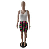 High Waist Mini Skirt and Knit Bodysuit Matching Set CHY-1362