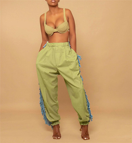 High Waist Activewear Tassel Jogger Pants WDS-220269
