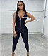 V neck Zipper Sleeveless Bodycon Gym Sports Jumpsuit DY-66171