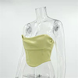 Chic Strapless Streetwear Bustier Y2K Crop Top MS-1720