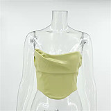 Chic Strapless Streetwear Bustier Y2K Crop Top MS-1720