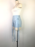 PU Leather Rope Weaving High Waist Y2K Shorts WDS-220438