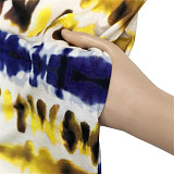 Plus Size Tie Dye Short Sleeve T Shirt Full Pants Suit OSS-22210
