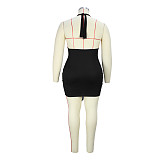 Halter Neck Deep V Backless Bodycon Ruched Dress JLY-19339