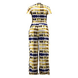 Plus Size Tie Dye Short Sleeve T Shirt Full Pants Suit OSS-22210