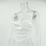 Chic Strapless Streetwear Bustier Y2K Crop Top MS-1720