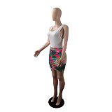 High Waist Mini Skirt and Knit Bodysuit Matching Set CHY-1362