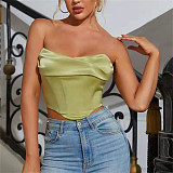 Chic Strapless Streetwear Bustier Y2K Crop Top MS-1720