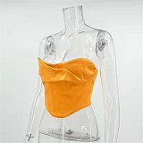 Chic Strapless Streetwear Bustier Y2K Crop Top MS-1720