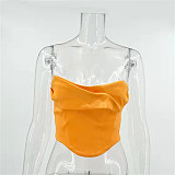 Chic Strapless Streetwear Bustier Y2K Crop Top MS-1720