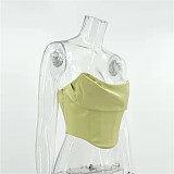 Chic Strapless Streetwear Bustier Y2K Crop Top MS-1720