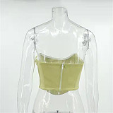Chic Strapless Streetwear Bustier Y2K Crop Top MS-1720