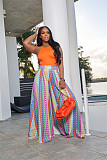 High Waist Print Loose Plus Size Wide Leg Pants ZAND-31200