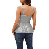 Sequined Spaghetti Strap Camisole Tank Tops OYW-20645