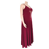 Plus Size Sleeveless V-Neck Loose Maxi Dress DY-69482