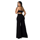 Elegant Solid High Waist Wide Leg Straight Pants ASL-6575