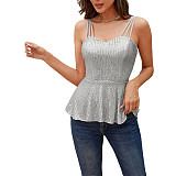 Sequined Spaghetti Strap Camisole Tank Tops OYW-20645