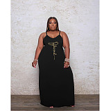 Plus Size Sleeveless V-Neck Loose Maxi Dress DY-69482