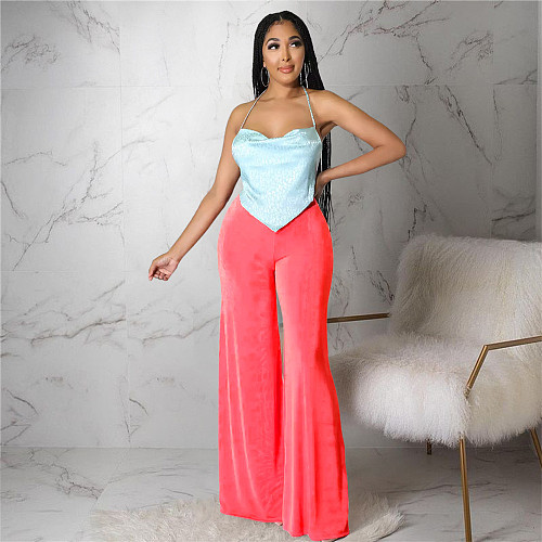 Elegant Solid High Waist Wide Leg Straight Pants ASL-6575