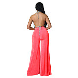Elegant Solid High Waist Wide Leg Straight Pants ASL-6575