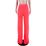 Elegant Solid High Waist Wide Leg Straight Pants ASL-6575