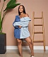 Patchwork Single-breasted Long Sleeve Denim Shirt Dress CY-7111