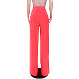 Elegant Solid High Waist Wide Leg Straight Pants ASL-6575