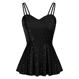 Sequined Spaghetti Strap Camisole Tank Tops OYW-20645