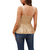 Sequined Spaghetti Strap Camisole Tank Tops OYW-20645