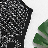 Diamond Hot Drill Sleeveless Bodycon Mini Dresses NY-2392