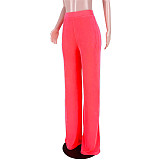 Elegant Solid High Waist Wide Leg Straight Pants ASL-6575