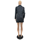 OL Long Sleeve Cardigan Blazer Shorts 3 Piece Sets WSM-5388