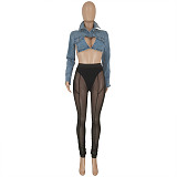 Perspective Mesh High Waist Leggings Pants FE-218