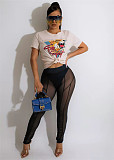 Perspective Mesh High Waist Leggings Pants FE-218