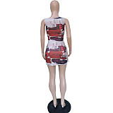 Sleeveless Cut Out Lace Up Front Bodycon Mini Dress BN-829