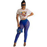 Perspective Mesh High Waist Leggings Pants FE-218