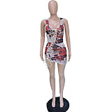 Sleeveless Cut Out Lace Up Front Bodycon Mini Dress BN-829