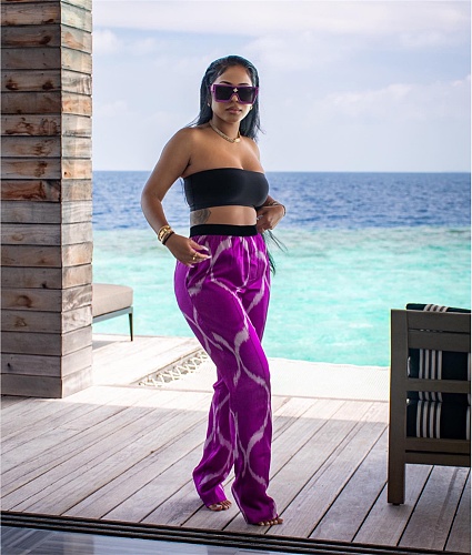 Printed Loose Streetwear High Waist Pants ZAND-31202