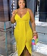 Deep V Neck Sleeveless Slim Waist Irregular Dresses FNN-8668