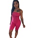 Solid Color Strapless Bodycon Fitness Rompers SD-0525