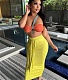 One Shoulder Sleeveless Crop Top Lace Up Maxi Skirt Sets LM-8305