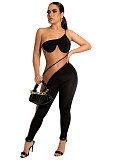 Mesh Patchwork Sleeveless Strap Bodycon Jumpsuit MEM-88433
