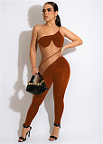 Mesh Patchwork Sleeveless Strap Bodycon Jumpsuit MEM-88433