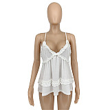 Ruffles V Neck Backless Slim Fit Camisole Sweet Tops GLS-10102