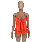 Ruffles V Neck Backless Slim Fit Camisole Sweet Tops GLS-10102